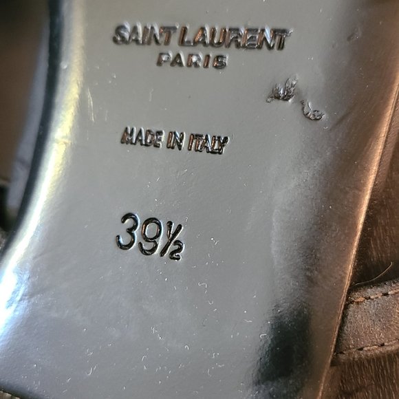 YSL Saint Laurent Cassandra Flat Leather Sandal Black With Gold Ysl LogoSz 39.5 - Picture 9 of 16